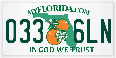 FL license plate 0336LN