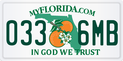 FL license plate 0336MB
