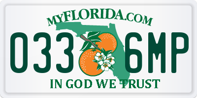 FL license plate 0336MP