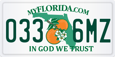 FL license plate 0336MZ