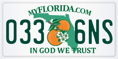 FL license plate 0336NS