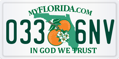 FL license plate 0336NV