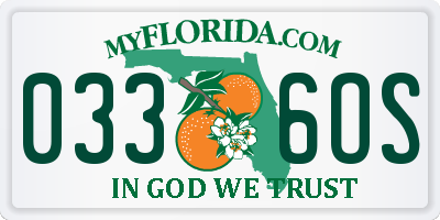 FL license plate 0336OS
