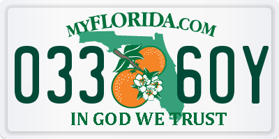 FL license plate 0336OY