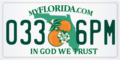 FL license plate 0336PM