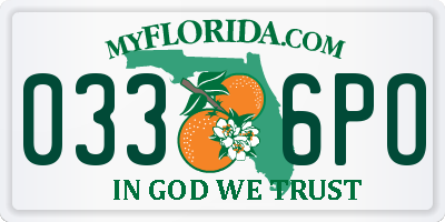 FL license plate 0336PO