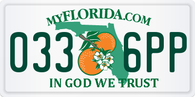 FL license plate 0336PP