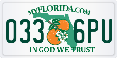 FL license plate 0336PU