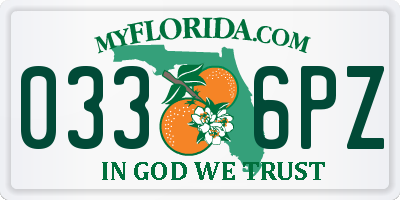 FL license plate 0336PZ