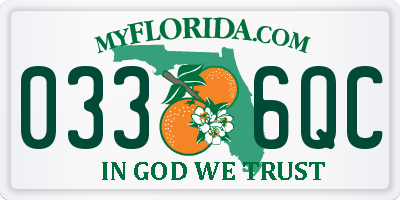 FL license plate 0336QC
