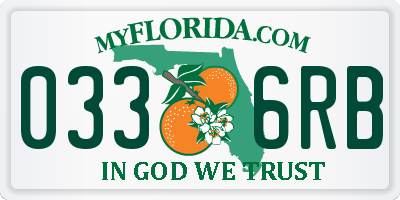 FL license plate 0336RB