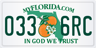 FL license plate 0336RC