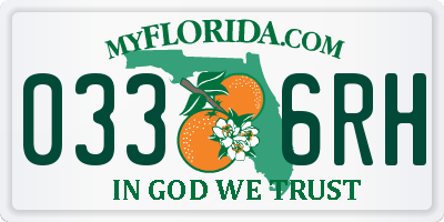 FL license plate 0336RH
