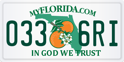 FL license plate 0336RI