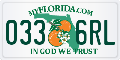 FL license plate 0336RL