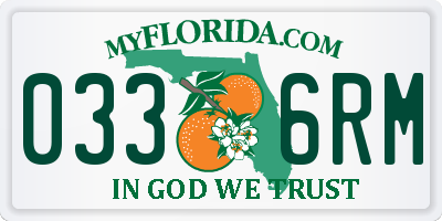 FL license plate 0336RM