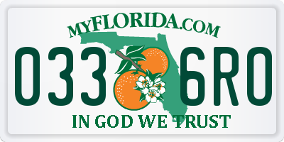 FL license plate 0336RO
