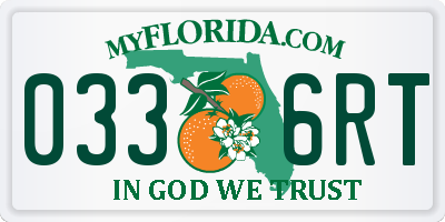 FL license plate 0336RT
