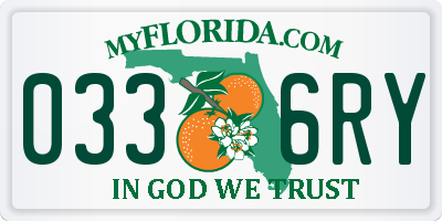 FL license plate 0336RY