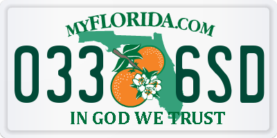 FL license plate 0336SD