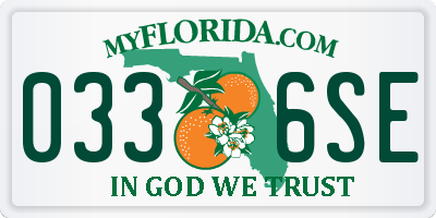 FL license plate 0336SE