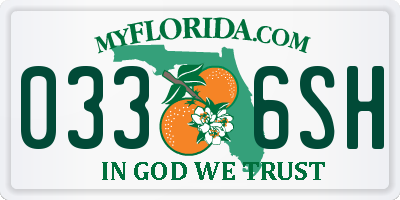 FL license plate 0336SH