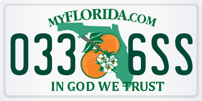 FL license plate 0336SS