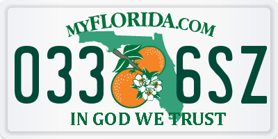 FL license plate 0336SZ