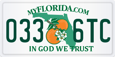 FL license plate 0336TC