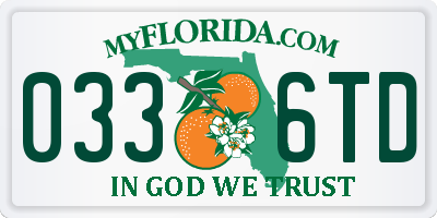 FL license plate 0336TD