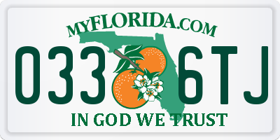 FL license plate 0336TJ