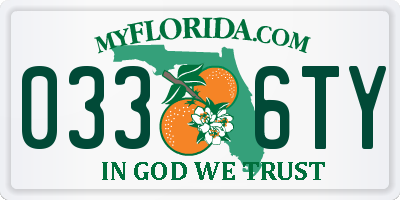 FL license plate 0336TY