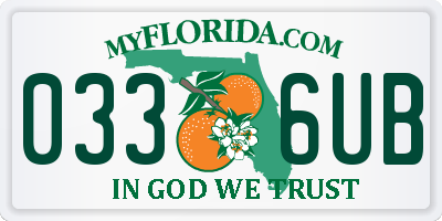 FL license plate 0336UB