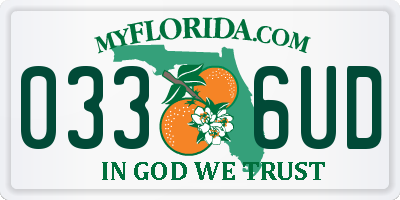 FL license plate 0336UD