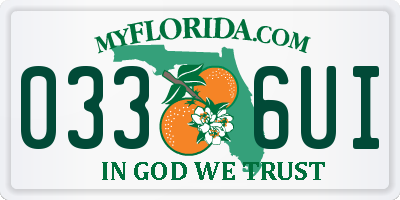 FL license plate 0336UI