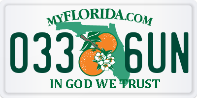 FL license plate 0336UN
