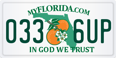 FL license plate 0336UP