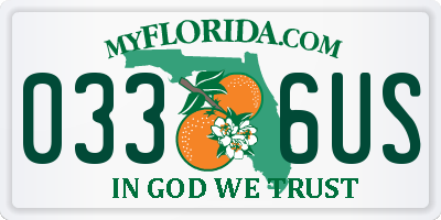 FL license plate 0336US