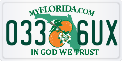 FL license plate 0336UX