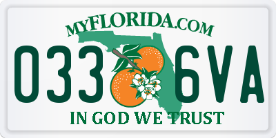 FL license plate 0336VA