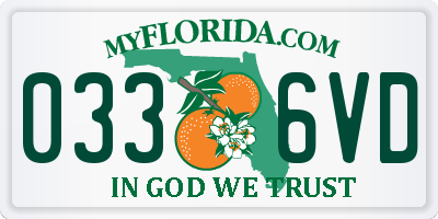 FL license plate 0336VD