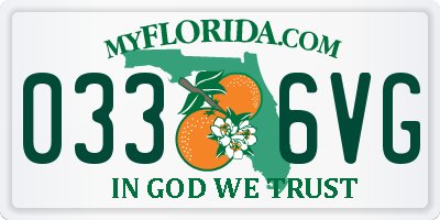 FL license plate 0336VG