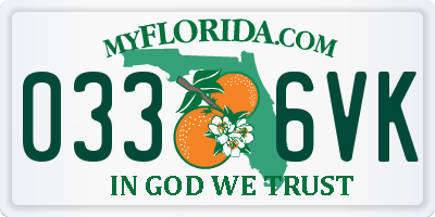 FL license plate 0336VK