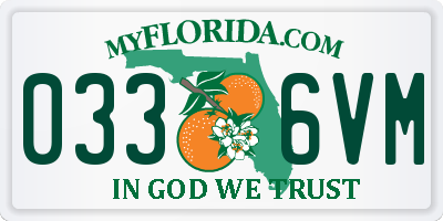 FL license plate 0336VM