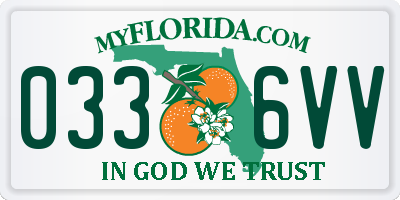 FL license plate 0336VV