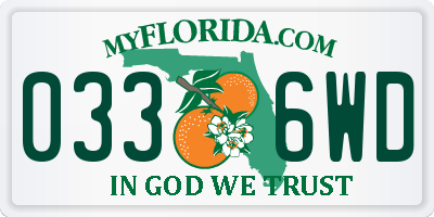 FL license plate 0336WD