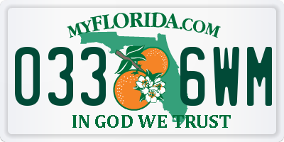 FL license plate 0336WM