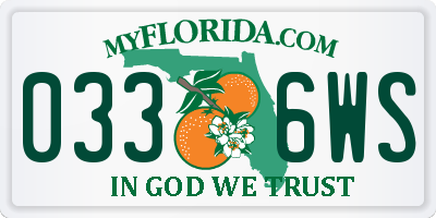 FL license plate 0336WS
