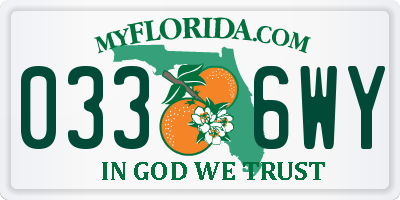 FL license plate 0336WY