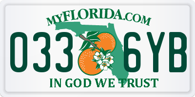 FL license plate 0336YB
